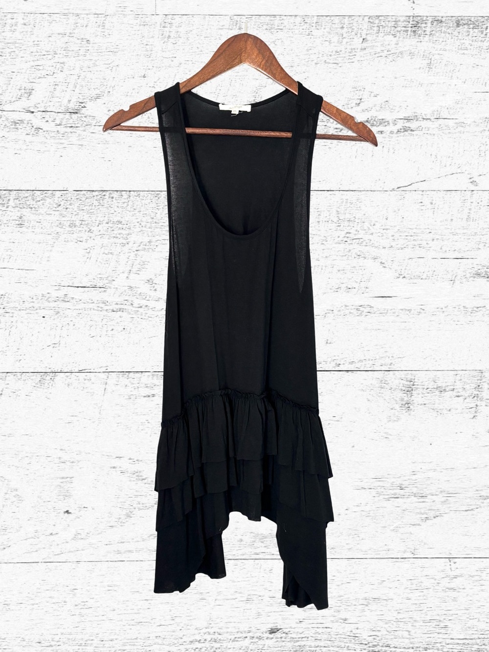 Mystree Black Asymmetrical High-Low Cardigan